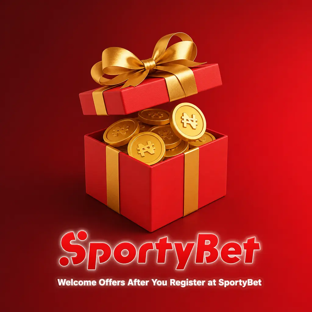 SportyBet promotions hub showing welcome offers available after registration for UK sportsbook and casino players.